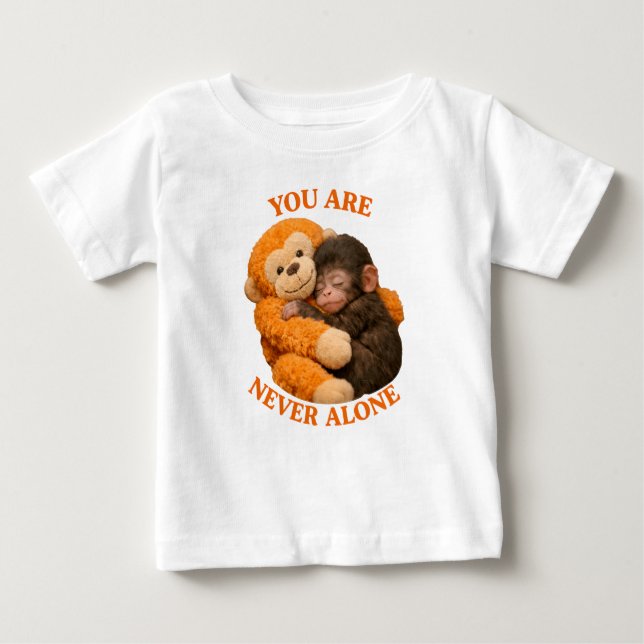 Cute Baby Monkey Punch with plush monkey -  T-Shirt (Front)