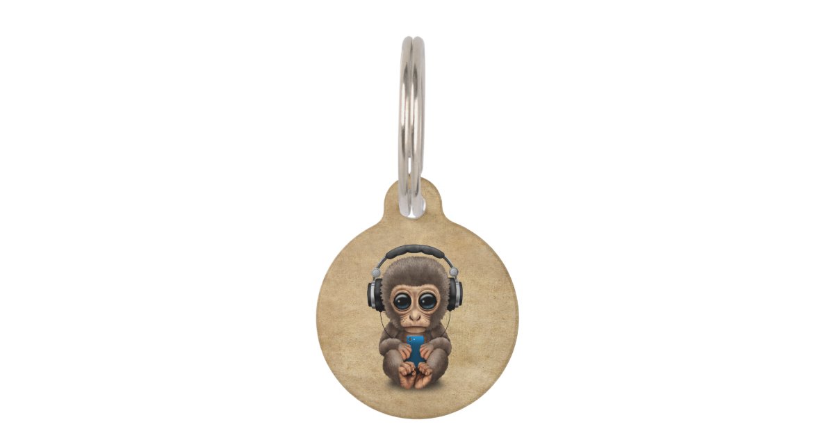 Cute Baby Monkey Wearing Headphones Pet Name Zazzle Com Cute Baby Monkey Wearing Headphones Pet Name Zazzle Com