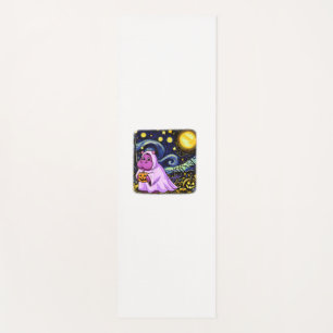 Cute Baby Moo Deng Halloween Van Gogh Starry Night Yoga Mat