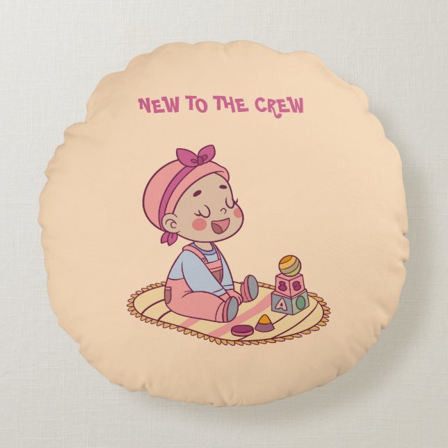 Cute Baby Motif Round Pillow (Front)