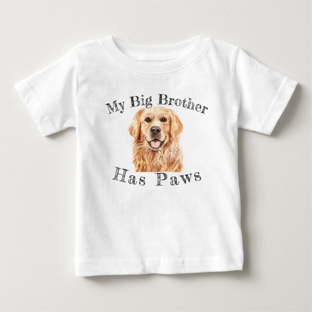 Cute baby my big brother has paws labrador shirt (Front)
