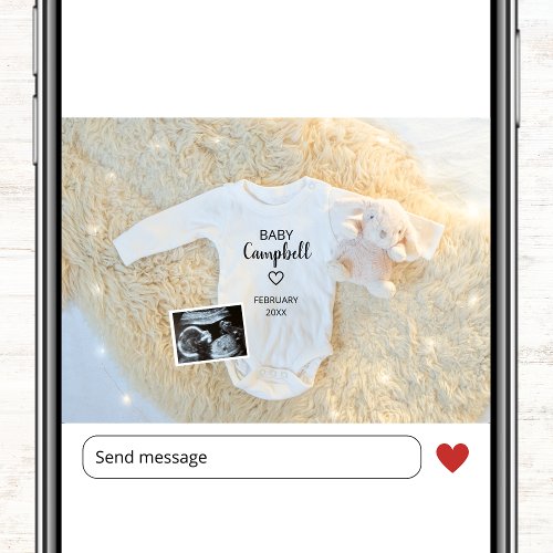 Cute Baby Name Ultrasound Digital Photo Pregnancy Announcement