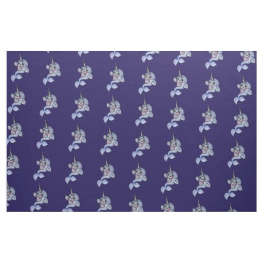 Cute baby narwhal fabric | Zazzle