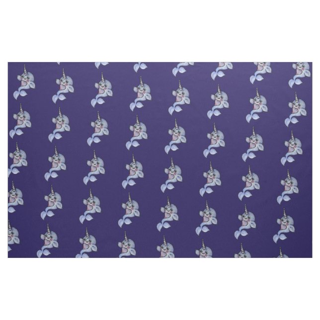Cute baby narwhal fabric (Fat Quarter)