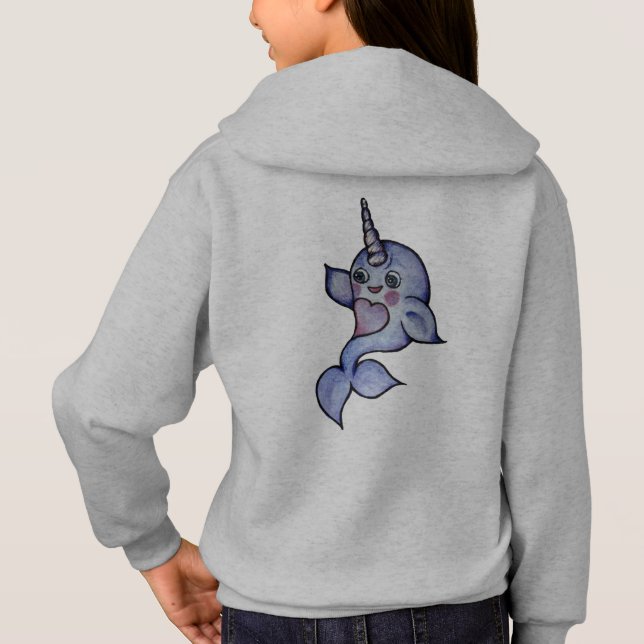 Cute baby narwhal hoodie (Back)