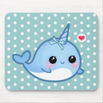Cute Baby Narwhal Mouse Pad by Chibibunny at Zazzle