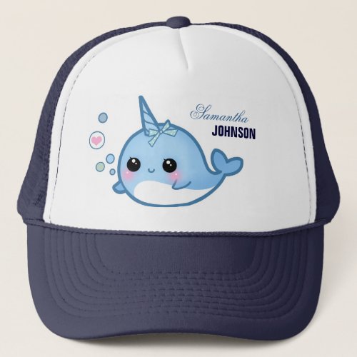 Cute baby narwhal _ Personalized Trucker Hat