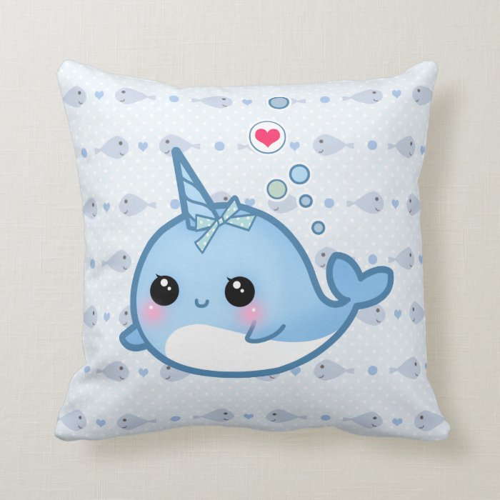 Cute baby narwhal pillows