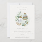 Cute Baby Nursery Essential Green Baby Shower Invitation (Front)