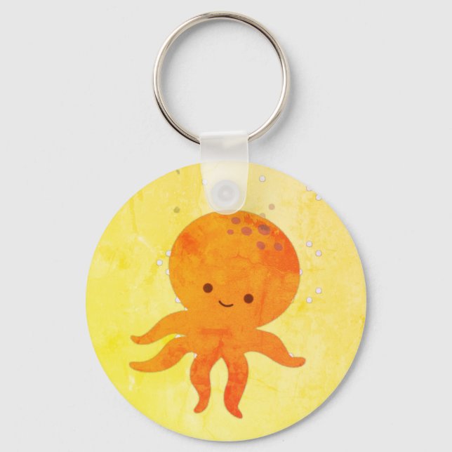 Cute Baby Octopus Cartoon Keychain (Front)