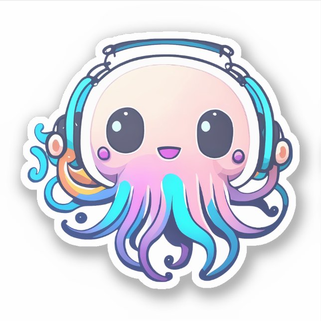 Cute Baby Octopus Sticker (Front)