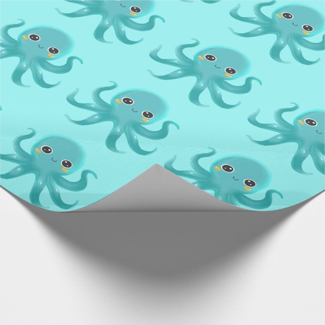 Cute Baby Octopus Wrapping Paper (Corner)