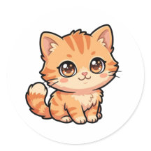 Cute Baby Orange Tabby Kitten Classic Sticker
