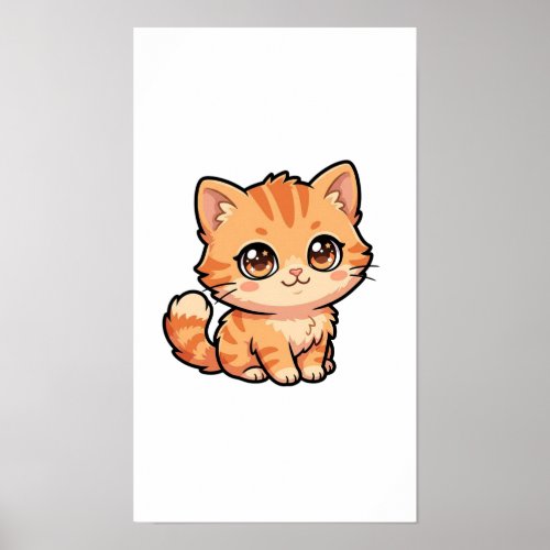 Cute Baby Orange Tabby Kitten Poster Print