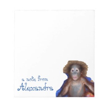 Cute Baby Orangutan Personalized Notepad by Rebecca_Reeder at Zazzle