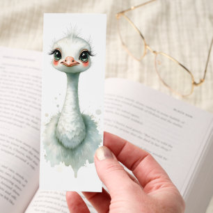 Cute Baby Ostrich Whimsical Bird Art Bookmarks