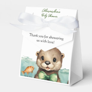 Cute Baby Otter Gender Neutral Baby Shower Favor Boxes