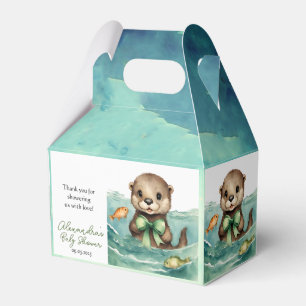 Cute Baby Otter Gender Neutral Baby Shower Favor Boxes