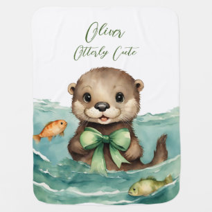 Cute Baby Otter Gender Neutral Blanket