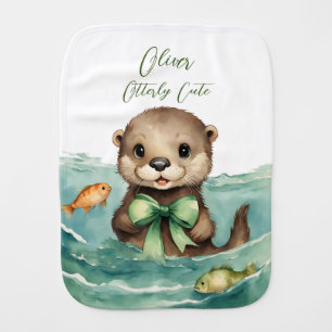 Cute Baby Otter Gender Neutral Burp Cloth