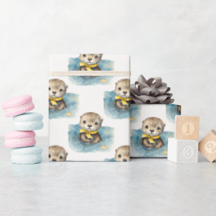 Cute Baby Otter Gender Neutral Wrapping Paper