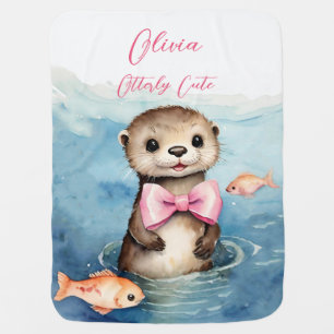 Cute Baby Otter Girl  Blanket