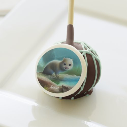 Cute baby otter in pond _ personalizable     cake pops