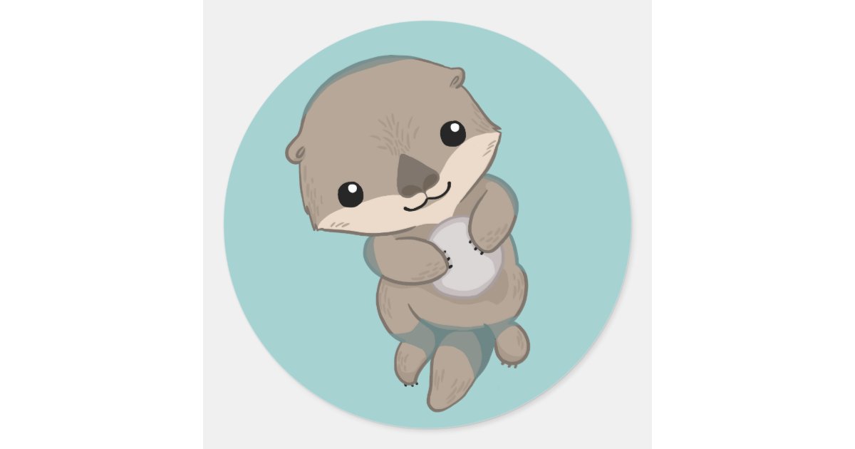 Cute Baby Otter Pup Stickers