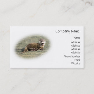 Cute Baby Otter Yawning Business Card