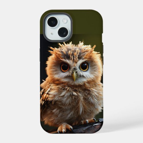 Cute Baby Owl Bird Nature Animal Humor Art iPhone 15 Case