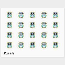 Cute Baby Owl Cartoon Sticker