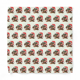 Cute Baby Owl In Christmas Bandana