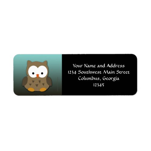 Cute Baby Owl Personalized Label