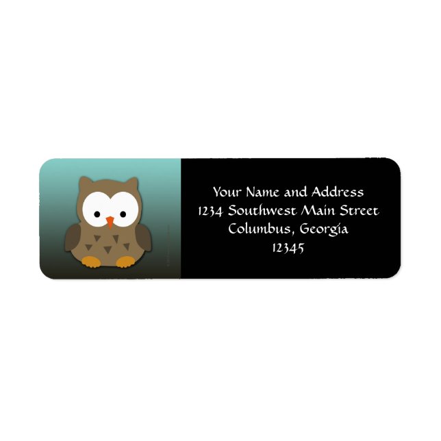 Cute Baby Owl Personalized Label (Front)