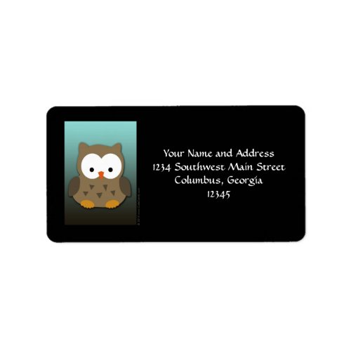 Cute Baby Owl Personalized Label