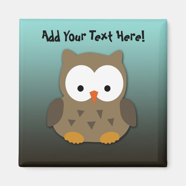 Cute Baby Owl Personalized Magnet (Front)
