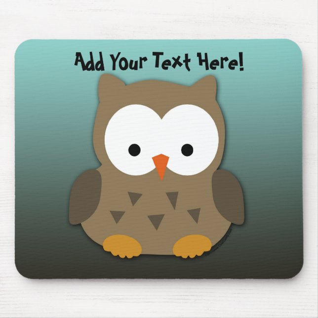 Cute Baby Owl Personalized Mouse Pad (Front)