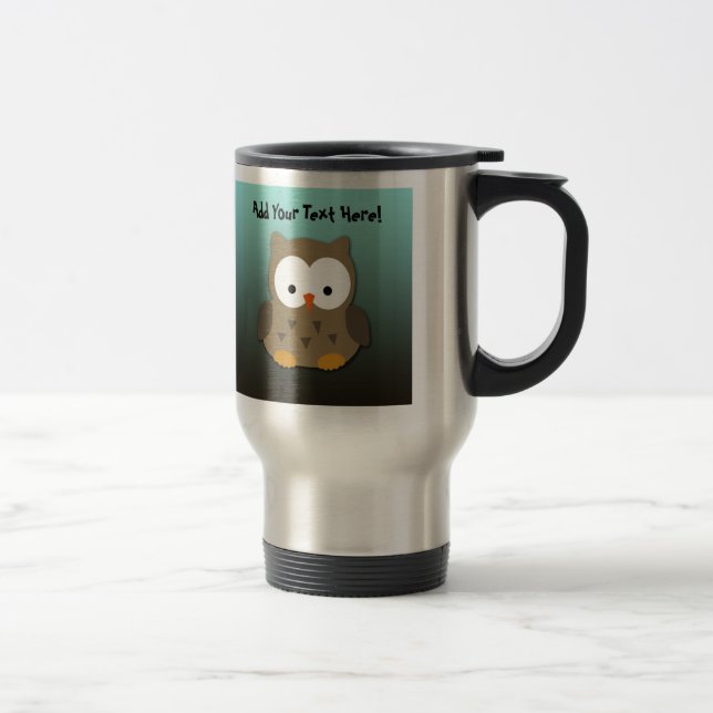 Cute Baby Owl Personalized Travel Mug (Right)