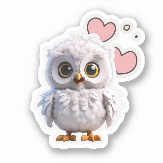 Cute Baby Owl Sticker (Front)