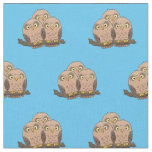 Cute baby owl trio cartoon illustration fabric