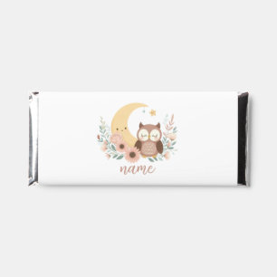 Cute baby owl with moon hershey bar favors