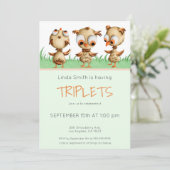 Cute Baby Owls Gender Neutral Baby Shower Invitation (Standing Front)