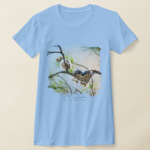 Cute Baby Owls - Great Horned Owls Photography T-Shirt