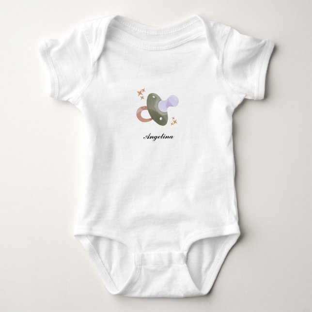 Cute Baby Pacifier Bodysuit (Front)