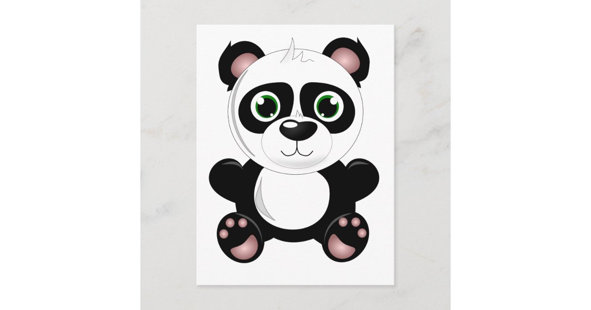 Cute Baby Panda Animation Cartoon Illustration Postcard Zazzle Com