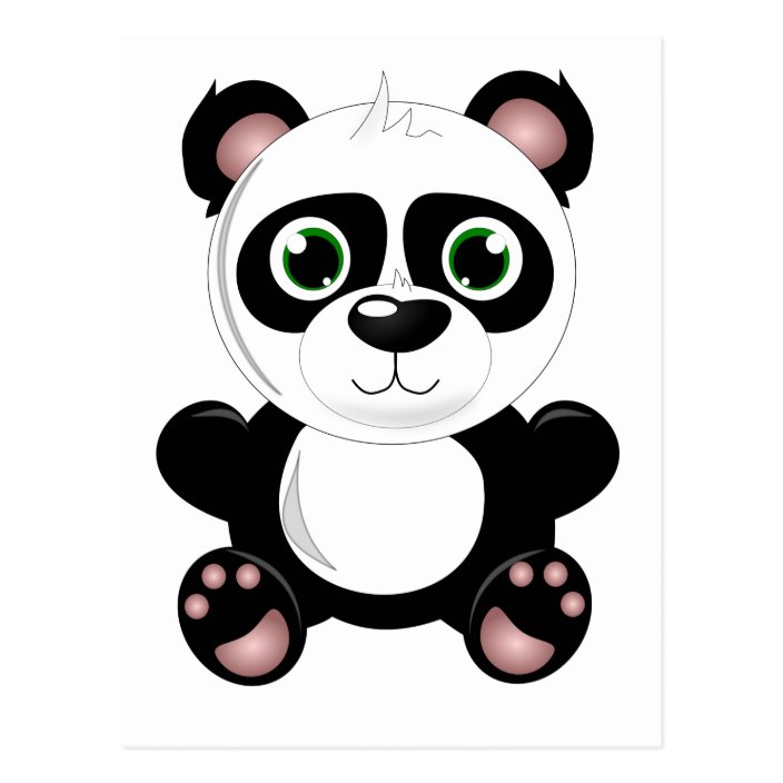 Cute Baby Panda Animation Cartoon Illustration Postcard Zazzle Com