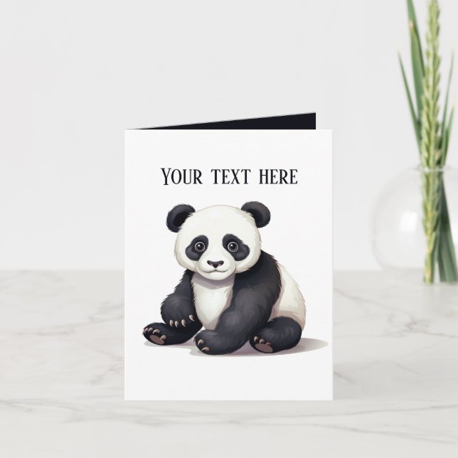 Cute baby Panda Bear add text any purpose  Card (Front)