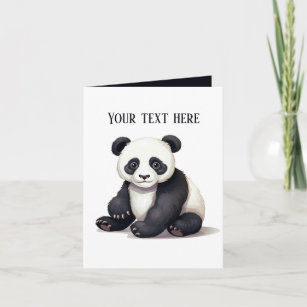 Cute baby Panda Bear add text any purpose  Card