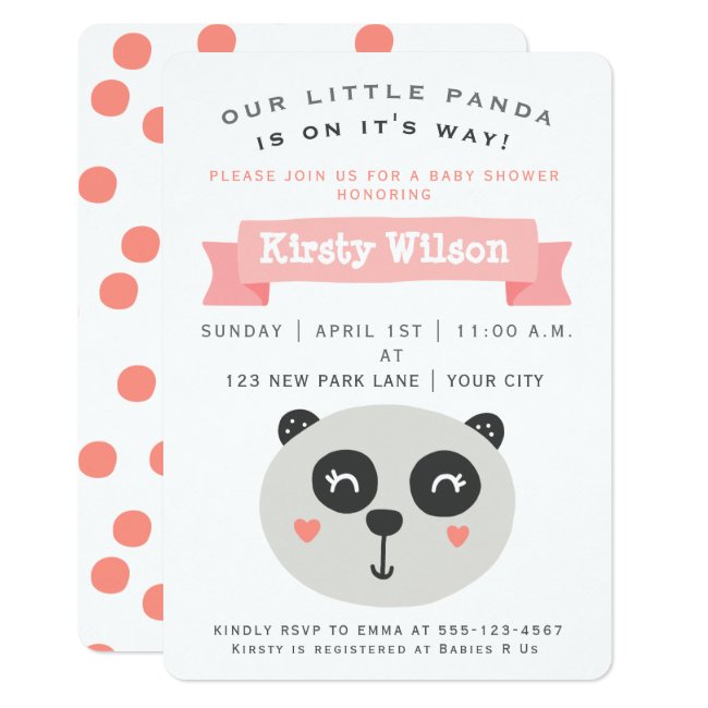 Cute Baby Panda Bear | Baby Shower Invitation