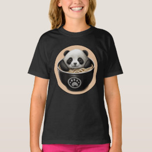 Cute Baby Panda Bear Bathing In A Bowl Of Ramen T-Shirt